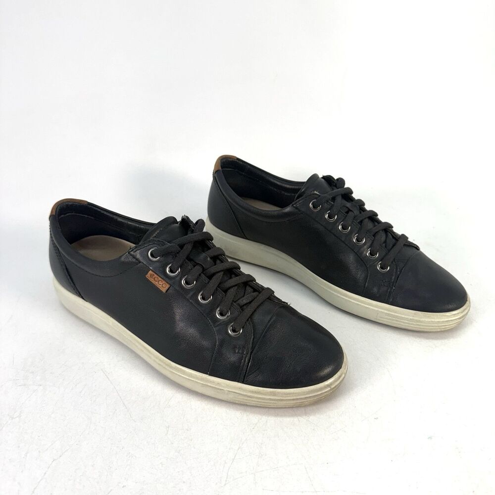 ECCO Soft 7 Womens Size 8 Shoes Black Leather Low Top Lace Up Casual Sneakers - Picture 5 of 11